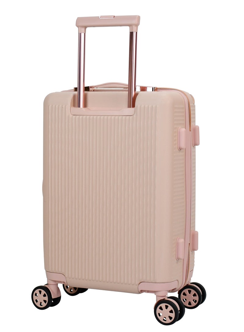 SENATOR Hard Case Carry On Luggage Trolley For Unisex ABS Lightweight 4 Double Wheeled Suitcase With Built In TSA Type Lock A5123 Milk Pink - Image 2